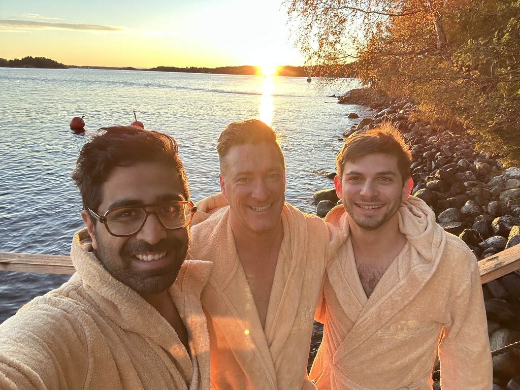 Adam, Raoul and Samir jumped into the Swedish Ocean the first time they all met Adam, Raoul and Samir jumped into the Swedish Ocean the first time they all met